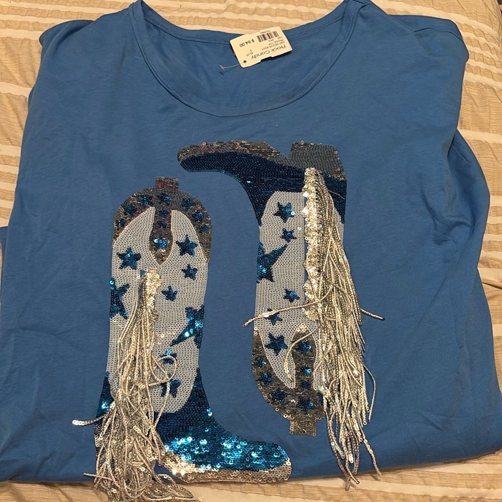 NWT Boot sequin top